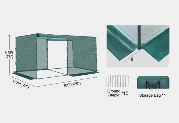 GROWNEER Crop Cage 6.5' x 10'-size