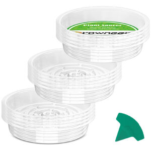 15pcs 8in Clear Plant Saucers Flower Pot Trays Plant Labels