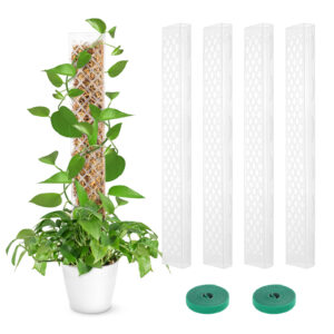 4pcs 24"Plastic Stackable Moss Plant Poles &10FT Garden Ties