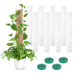 8pcs 24"Plastic Stackable Moss Plant Poles &20FT Garden Ties