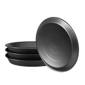 4 Pcs 15 Inches Plastic Plant Saucer Plant Drip Trays, Black
